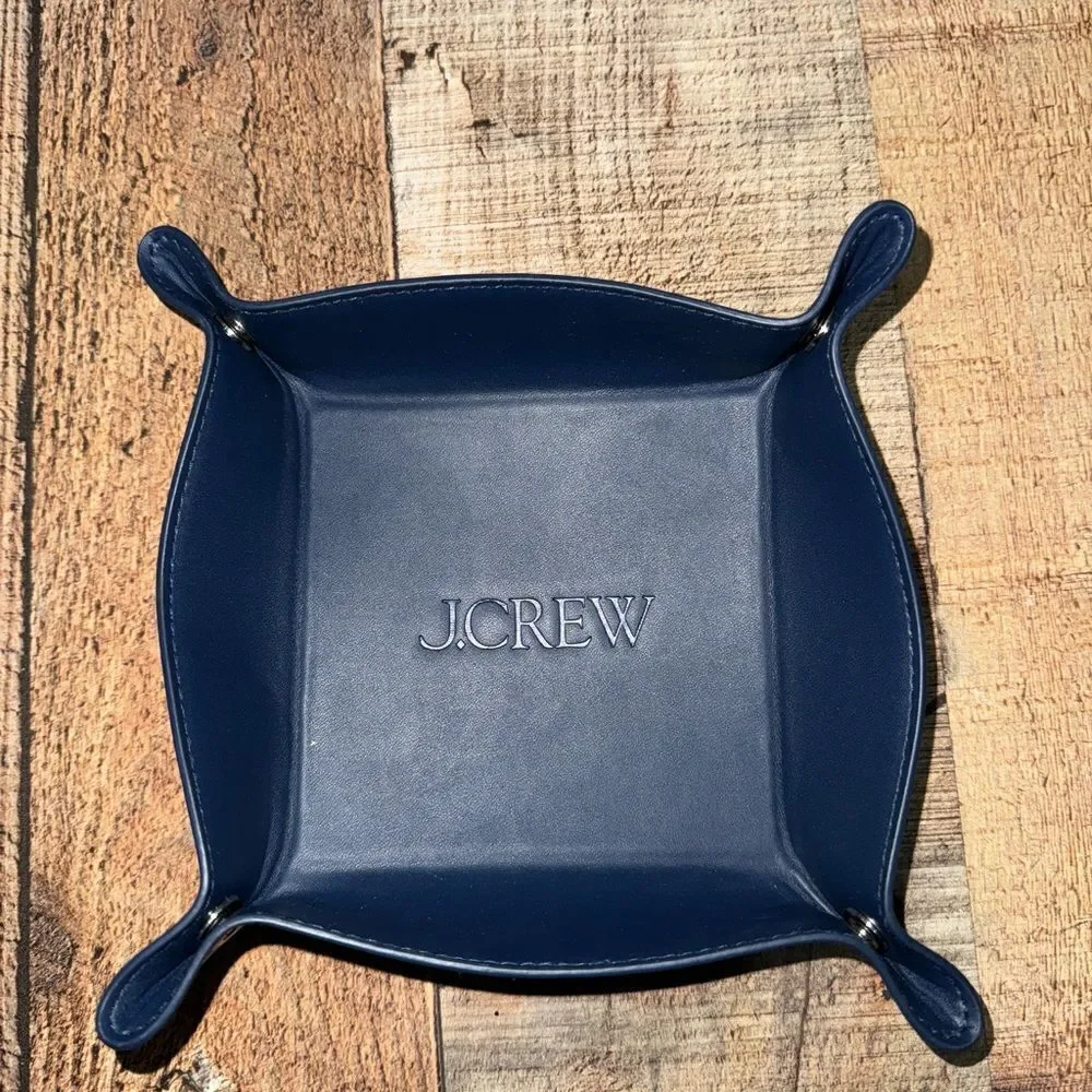J. Crew‎ navy blue Wallet Leatherette Catchall tray
